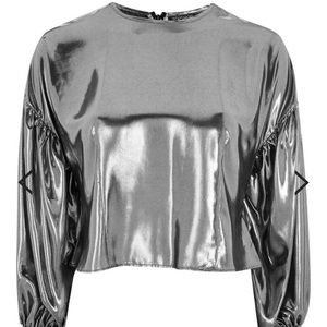 Topshop metallic lame blouse